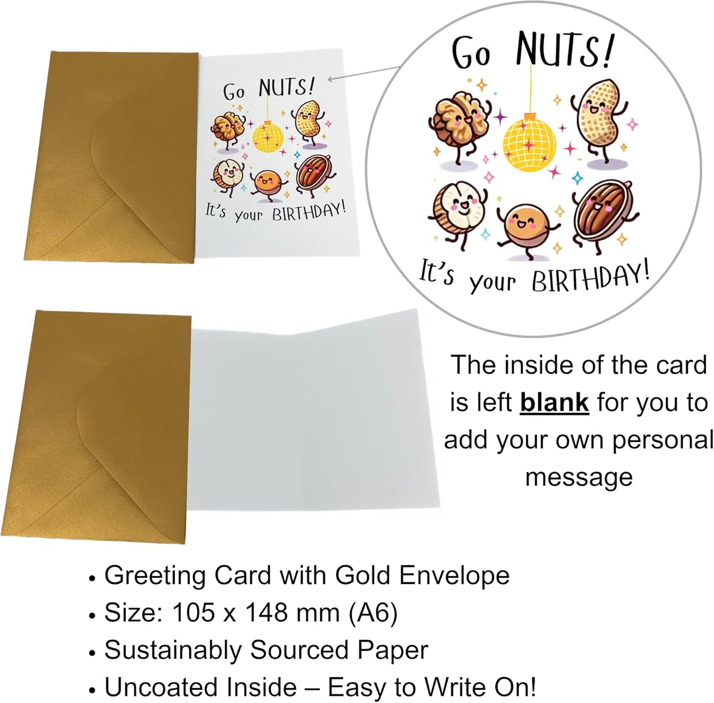 Birthday Nut Hamper Gift – Luxury Snack Box with Funny Birthday Card – Garlic Nuts, Sweet Chilli Cashews, Salted & Caramelised Peanuts – Gourmet Food Gift for Men & Women – WALTNEYS
