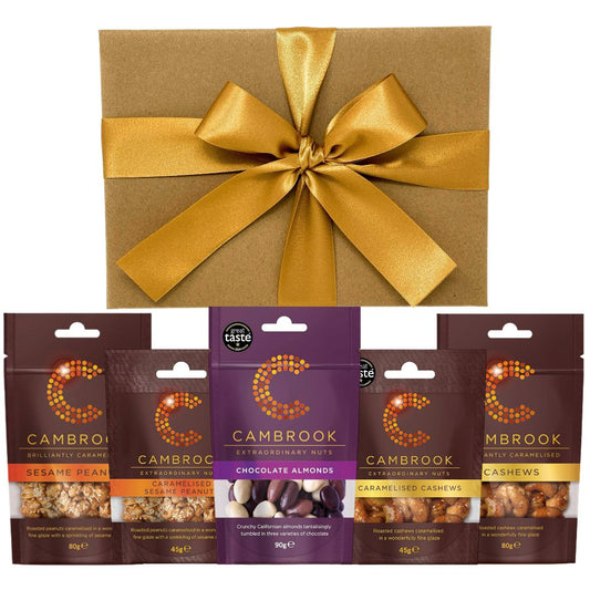 Luxury Caramelised Nut Hamper – Chocolate Almonds, Caramelised Cashews, Sesame Peanuts
