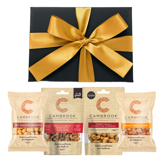 Luxury Chilli Nuts Hamper, Sweet Chilli Peanuts, Garlic & Chilli Mixed Nuts, Hickory Smoke Almonds